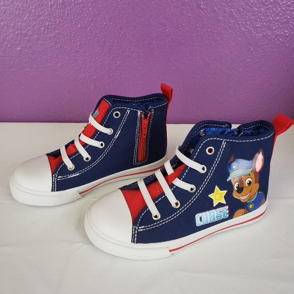 Rare Spin Master Paw Patrol Sneakers High Top Shoes Chase & Marshall Kid 9 - Picture 3 of 8